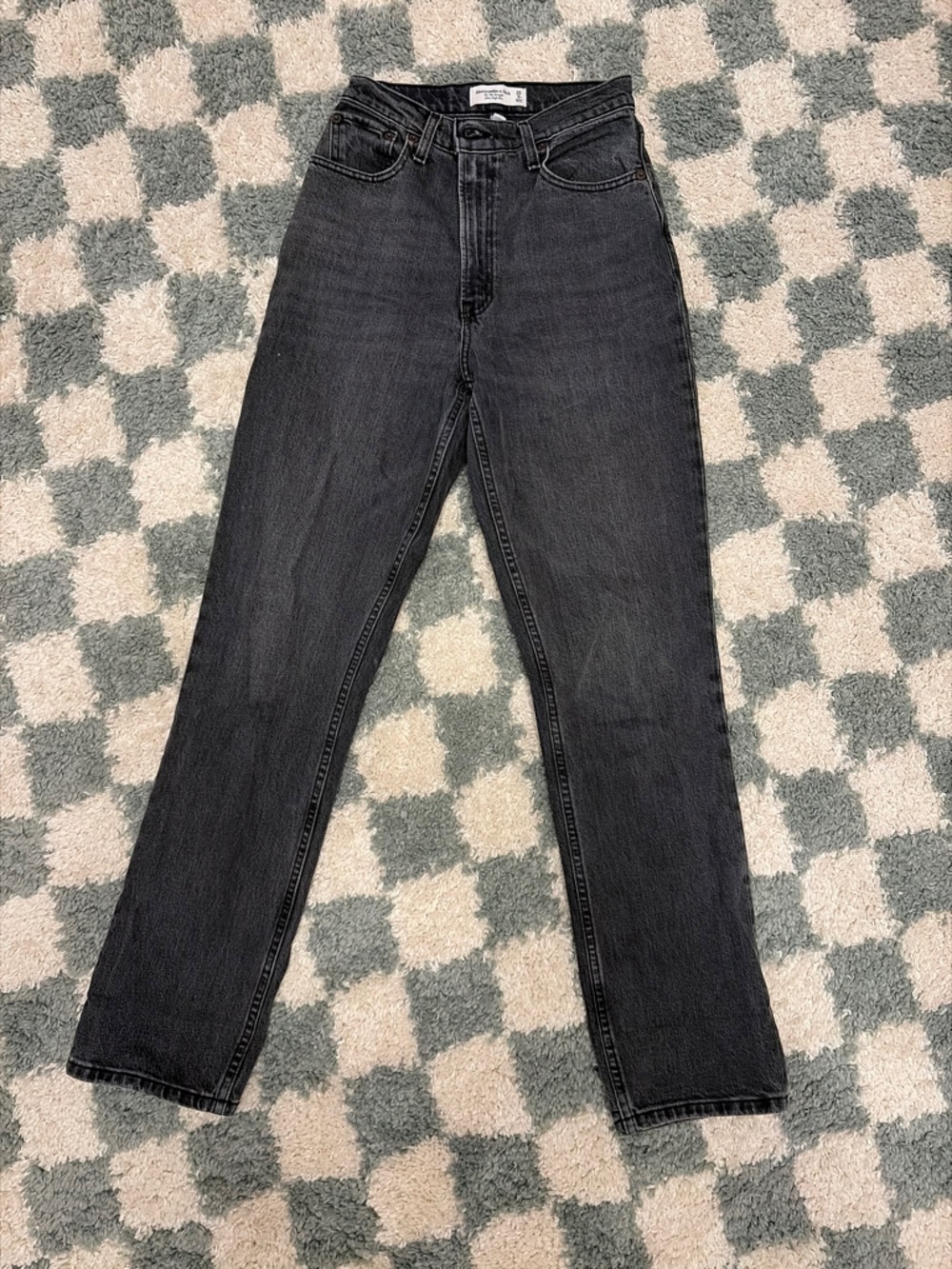 Abercrombie & Fitch Gray High-Rise Straight Jeans